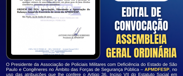 EDITAL DE CONVOCAÇÃO - Assembleia Geral Ordinária