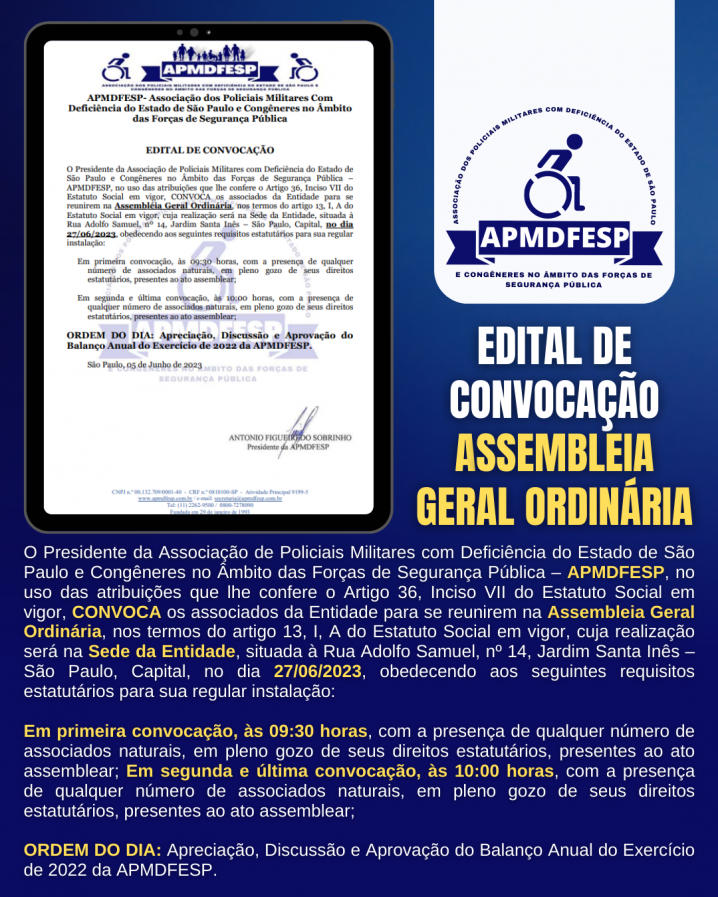 EDITAL DE CONVOCAÇÃO - Assembleia Geral Ordinária
