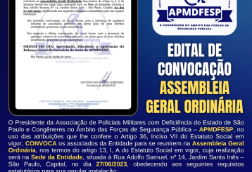 Mais sobre: EDITAL DE CONVOCAÇÃO - Assembleia Geral Ordinária